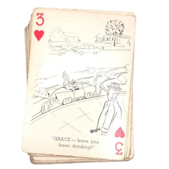 Vintage 1940s Drink-Up Playing Cards Poker 52 Cards Complete Yellowstone Distill - Picture 4 of 4